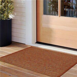 Small Bathroom Rug, 2' x 3' Washable Woven Entryway Rug Low Profile